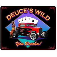 Deuce's Wild Metal Sign - 15" x 12"