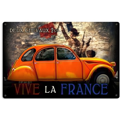 Deux Chevaux Large Sign - 36" x 24"