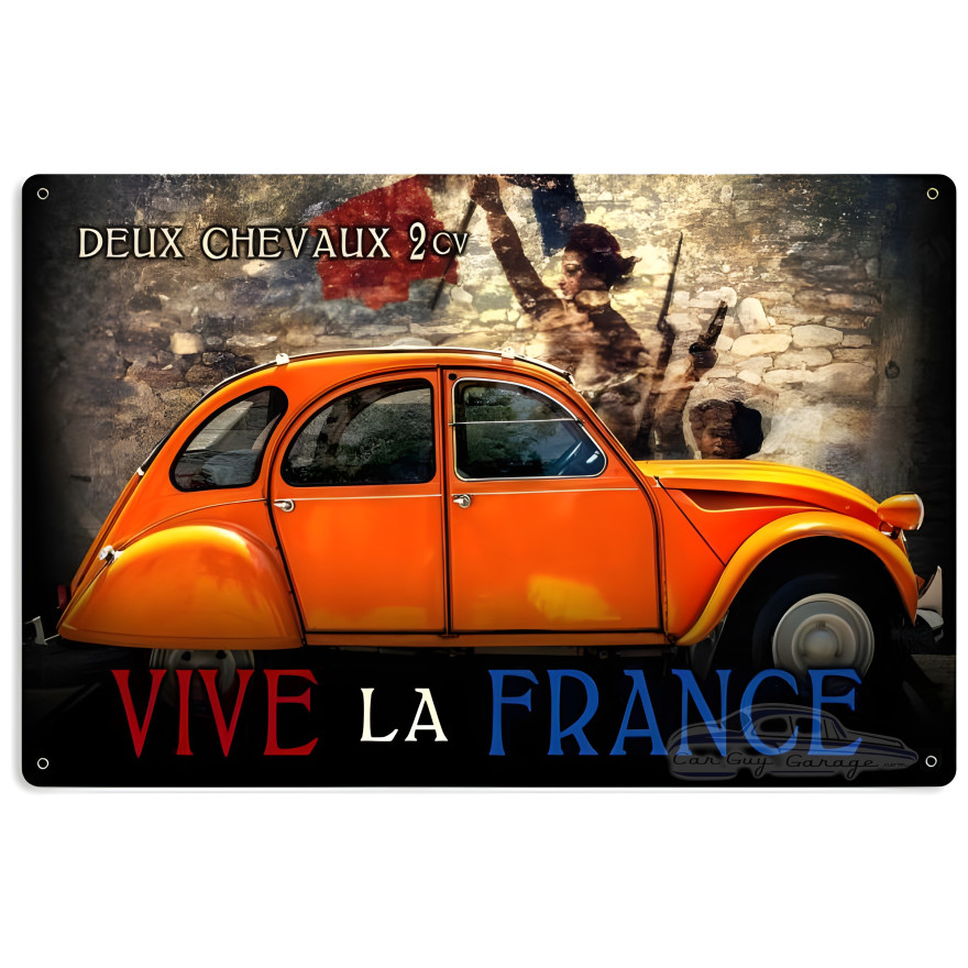 Deux Chevaux Large Sign - 36" x 24"