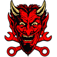 Devil Wrench Metal Sign - 24" x 29"