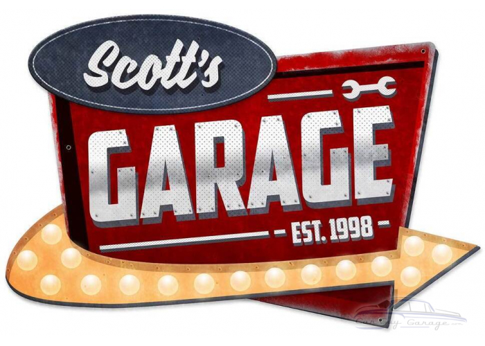 3-D Garage Personalized Metal Sign - 23" x 15"
