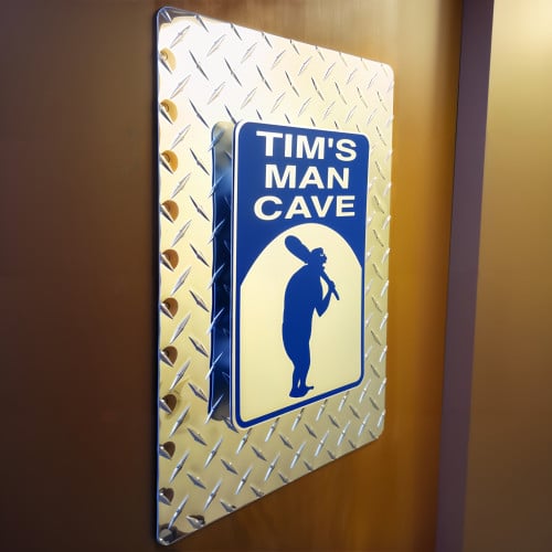 Personalized Metal Garage Sign, Diamond Plate Aluminum