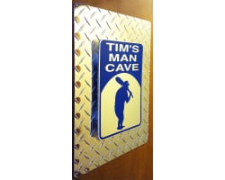 Diamond Plate Man Cave Personalized Sign