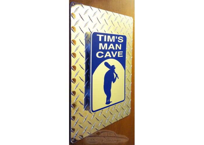 Diamond Plate Man Cave Personalized Sign