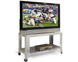Diamond Plate TV Rack with Casters