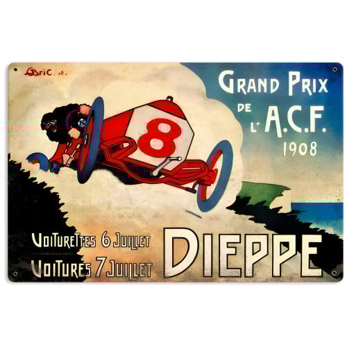 Dieppe Grand Prix Metal Sign - 18" x 12"