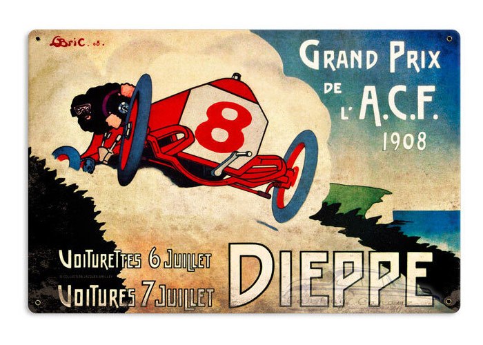 Dieppe Grand Prix Metal Sign - 18" x 12"