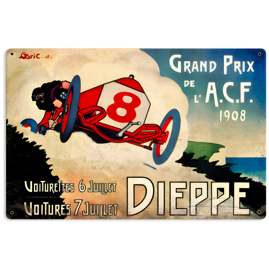 Dieppe Grand Prix Metal Sign - 18" x 12"
