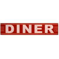 Diner Metal Sign - 28" x 6"