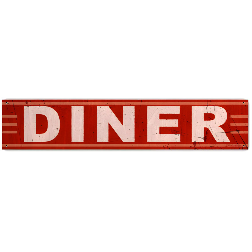 Diner Metal Sign - 28" x 6"