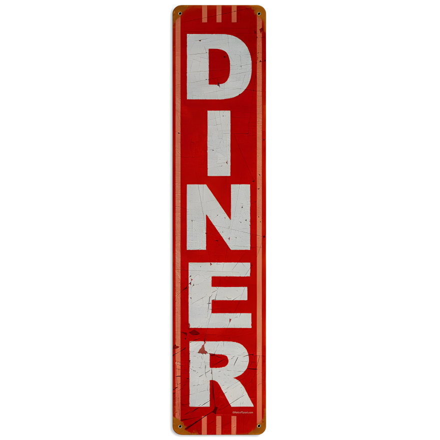 Diner Metal Sign - 6" x 28"