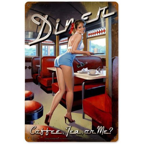 Diner Metal Sign - 12" x 18"