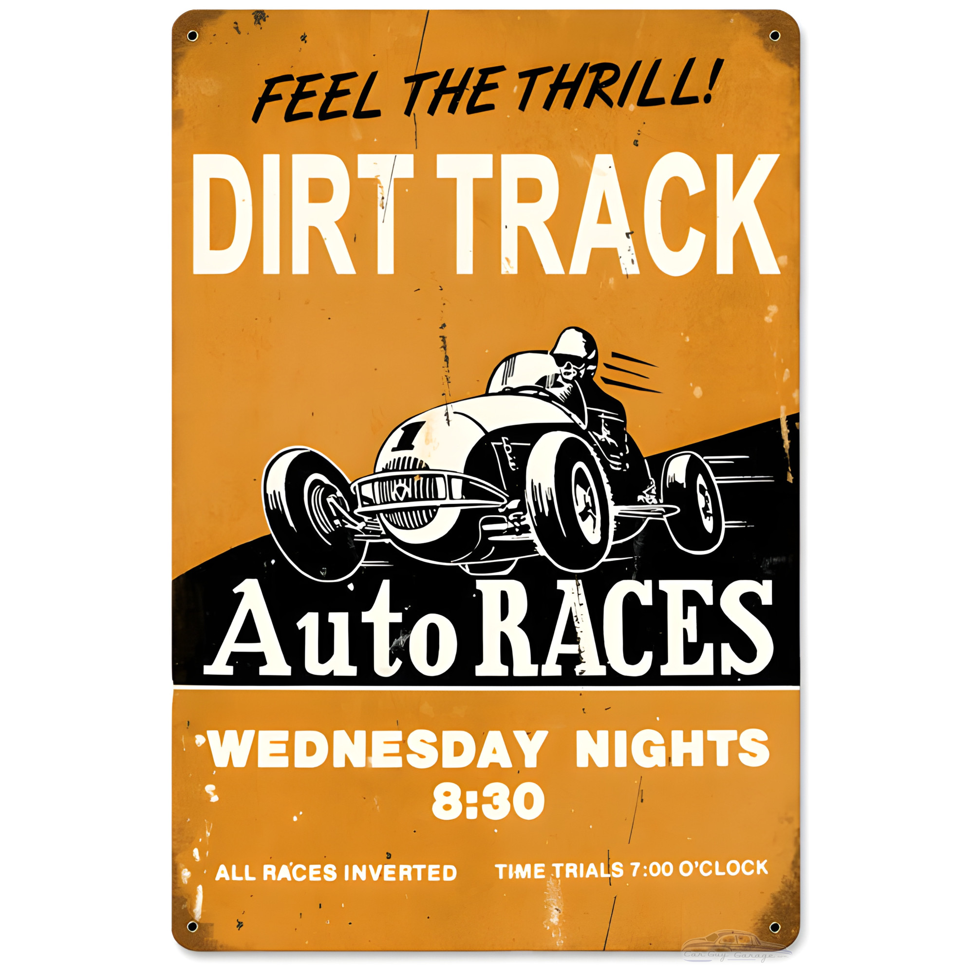 Auto Races Sign Vintage Racing Sign - Dirt Track Auto Races