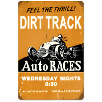 Dirt Track Metal Sign - 12" x 18"