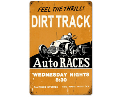 Dirt Track Metal Sign - 12" x 18"