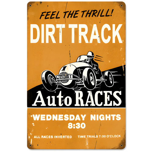 Dirt Track Metal Sign - 12" x 18"