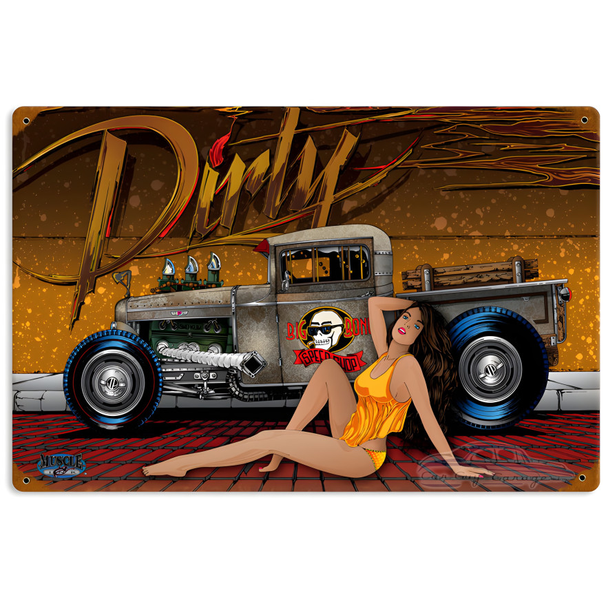 Dirty Metal Sign - 18" x 12"