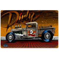 Dirty Rat Rod Metal Sign - 18" x 12"