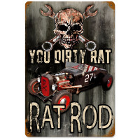 Dirty Rat Rod Metal Sign - 12" x 18"