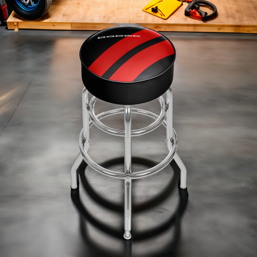 Dodge Big Stripe Padded Swivel Shop Stool