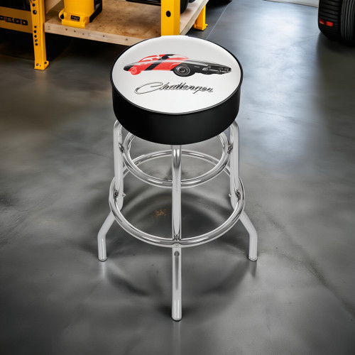 Dodge Challenger Stripes Padded Swivel Shop Stool