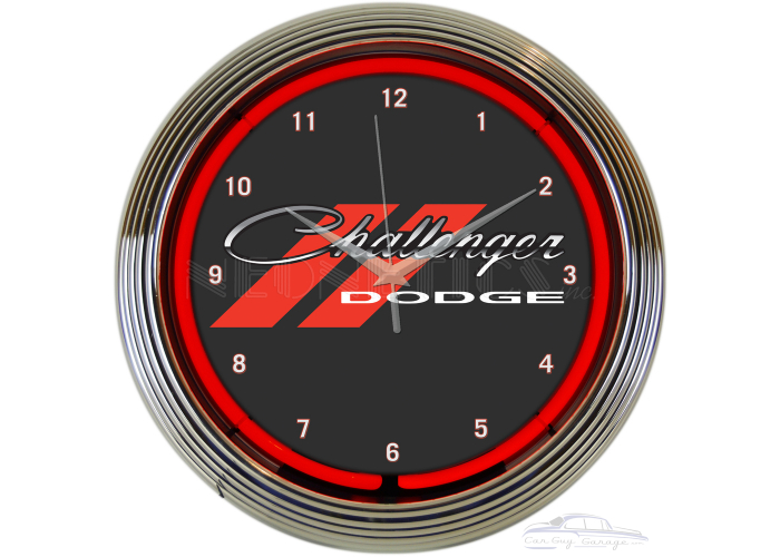 Dodge Challenger Red Neon Clock