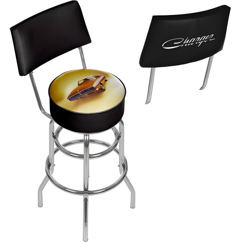 69 Dodge Charger Swivel Shop Stool with Back