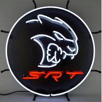 Dodge SRT Hellcat Logo Neon Sign - 24" Round