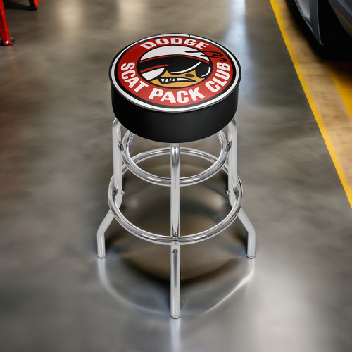 Dodge Scat Pack Club Padded Swivel Shop Stool