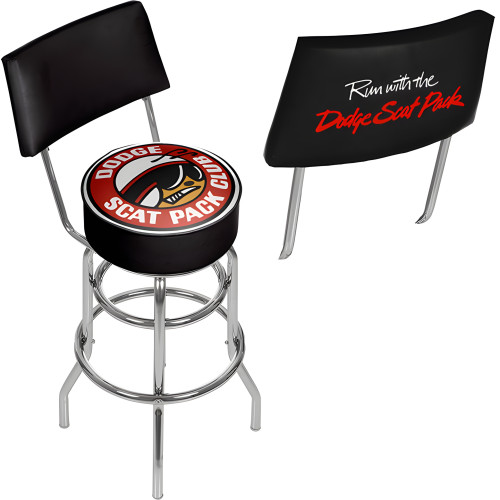 Dodge Scat Pack Swivel Shop Stool with Back