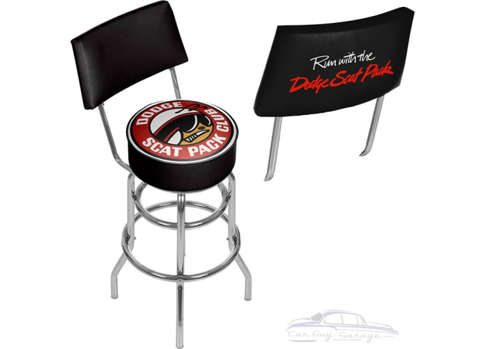 Dodge Scat Pack Swivel Shop Stool with Back