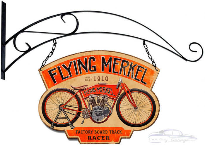 Flying Merkel Metal Sign - 17" x 13" Double Sided with Hanging Bracket