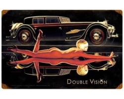 Double Vision Metal Sign