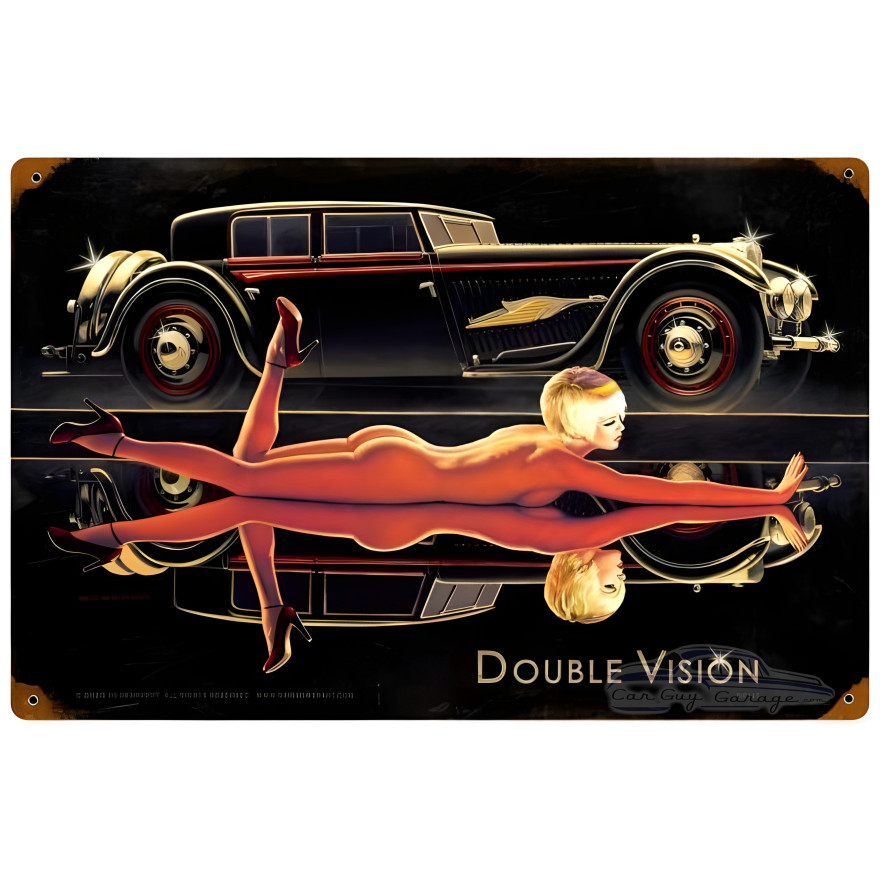 Double Vision Metal Sign - 12" x 18"