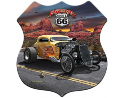 3-D Out On Old Route 66 Metal Sign