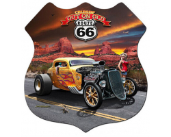 3-D OUT ON ROUTE 66 Metal Sign