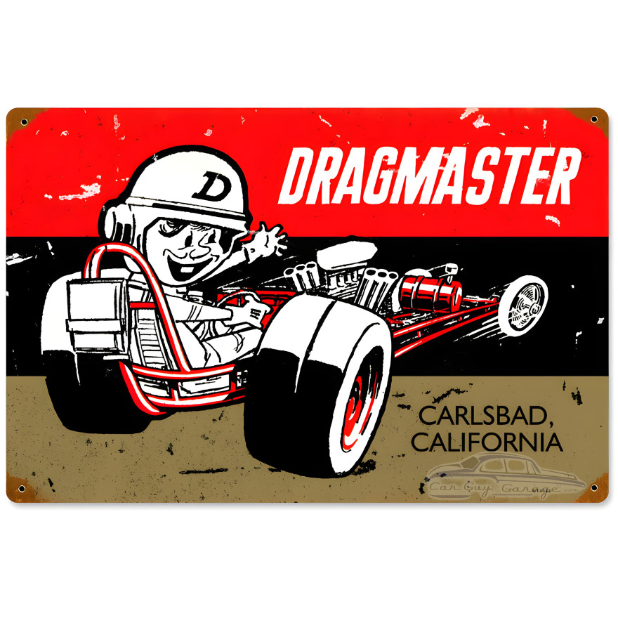 Drag Master Metal Sign - 18" x 12"