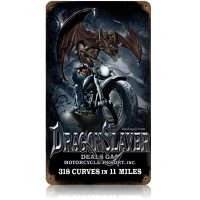 Dragon Slayer Metal Sign - 8" x 14"