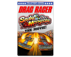 Drag Racer Snake Mongoose Metal Sign