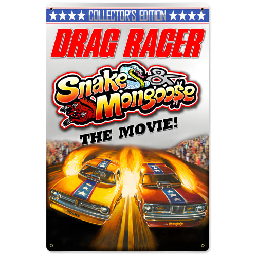 Drag Racer Snake Mongoose Metal Sign - 12" x 18"