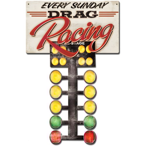 Drag Racing Metal Sign - 16" x 24" Custom Shape