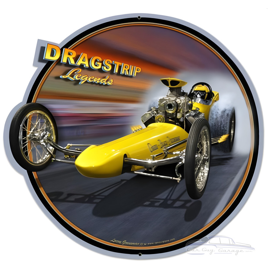 Dragster Legends Metal Sign - 28" Round