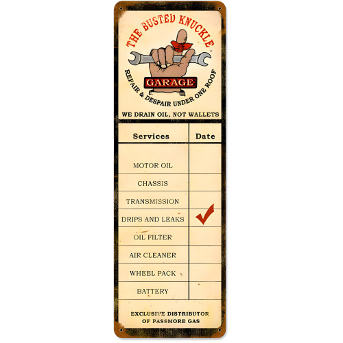 Drain Oil Service Sign - 8" x 24"