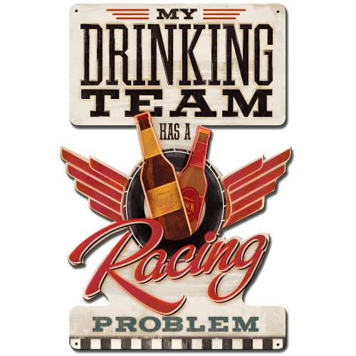 Drinking Team Metal Sign - 16" x 24"