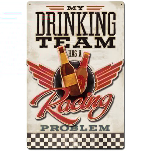 Drinking Team Metal Sign - 16" x 24"