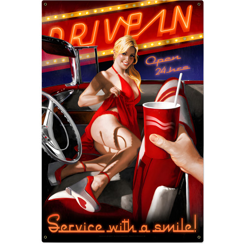 Drive-in Metal Sign - 24" x 36"