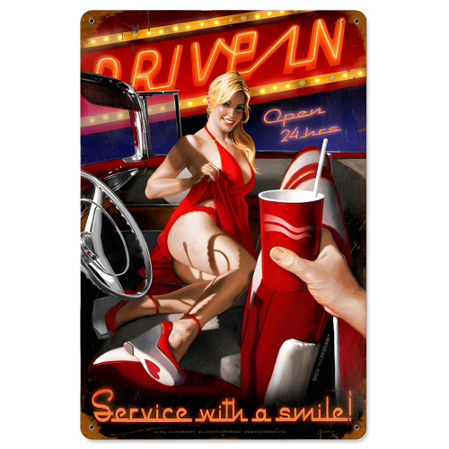 Drive-in Metal Sign - 12" x 18"