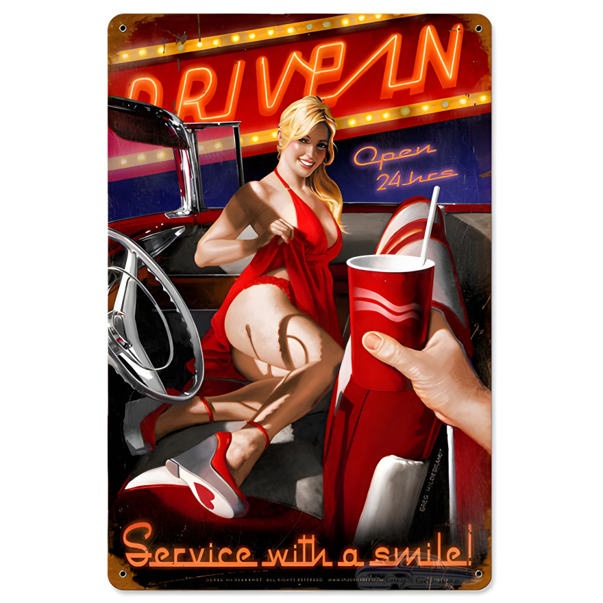 Drive-in Metal Sign - 12" x 18"