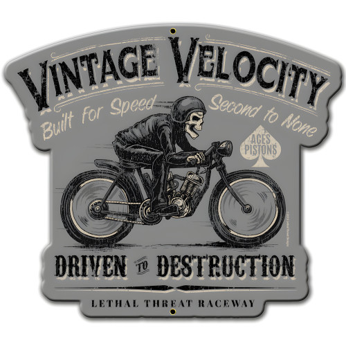 Driven to Destruction Metal Sign - 18" x 16"