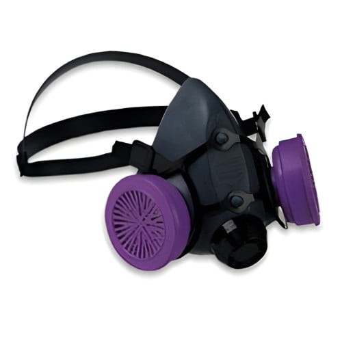 Dual Cartridge Silicone Half Mask with OV Cartridges Respirator